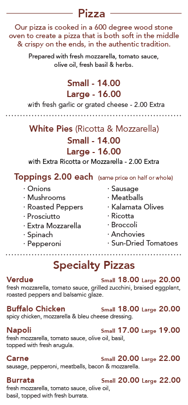 Woodstone Pizza Bar & Grill - 201-845-7600 - Rochelle Park, NJ